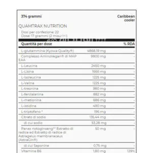Quamtrax EAA MAP ingredients