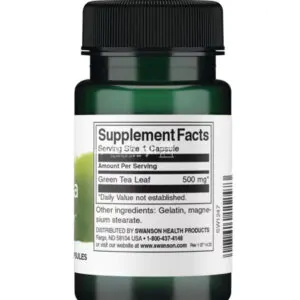 اقراص شاى اخضر 500 Swanson Green Tea Capsules