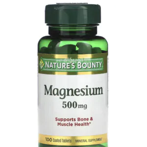 Nature's Bounty Magnesium 500 mg tablet for support bone & muscle health 100 Coated Tablets