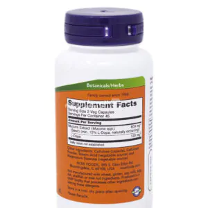 حبوب دوبا موكونا dopa mucuna لدعم صحة الدماغ من ناو فودز 90 كبسولة نباتية - NOW Foods Dopa Mucuna 90 Veg Capsules